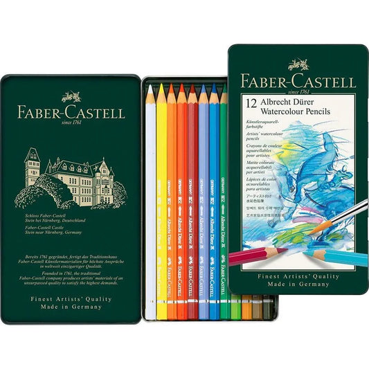 Faber Castell Estuche de metal con 12 lápices acuarelables Albrecht Dürer