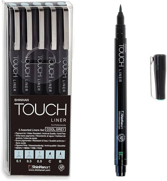 ShinHan Art Touch Liners, juego de 5 unidades, color gris frío