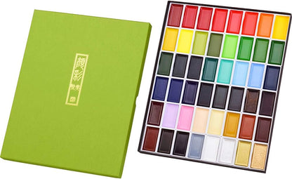 Kuretake Gansai Tambi - Juego de 48 colores de acuarela, calidad profesional para artistas y artesanos, para adultos, certificado AP, fabricado en Japón