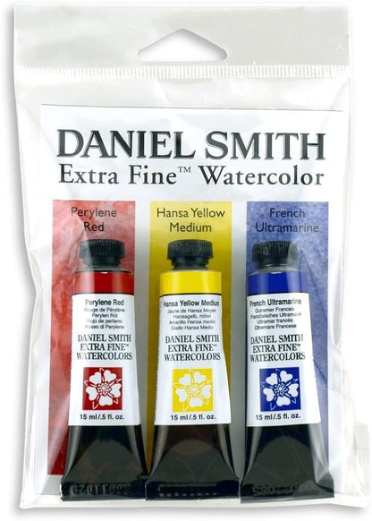 DANIEL SMITH Juego de acuarela primaria extrafina, 3 tubos, 0.5 fl oz, 1.5 onzas líquidas (paquete de 1)