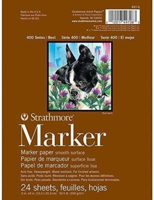 Strathmore Bloc de papel marcador 6 "x 8"-50lb liso 24 hojas KEEPLIVINGFASTER