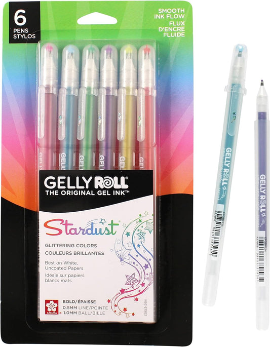 Juego de bolígrafos de tinta en gel Sakura Gelly Roll 6 piezas, punta fina - Stardust