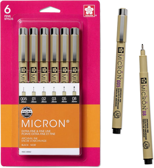 Sakura Pigma, juego de pluma de tinta Micron en blíster