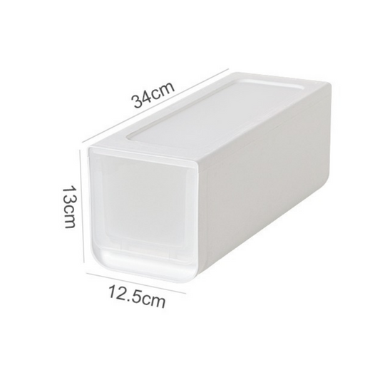 Caja con gaveta extraíble - color blanco  12.5 x 13 x 34 cms.&nbsp;