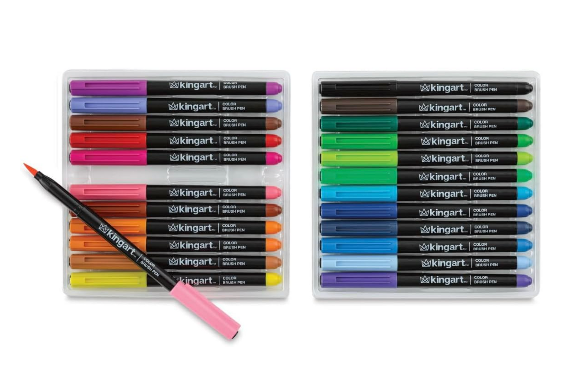 KINGART Tinta a base de agua, juego de 24 bolígrafos de pincel de colores únicos y vivos, surtido de 24 pieza KEEPLIVINGFASTER