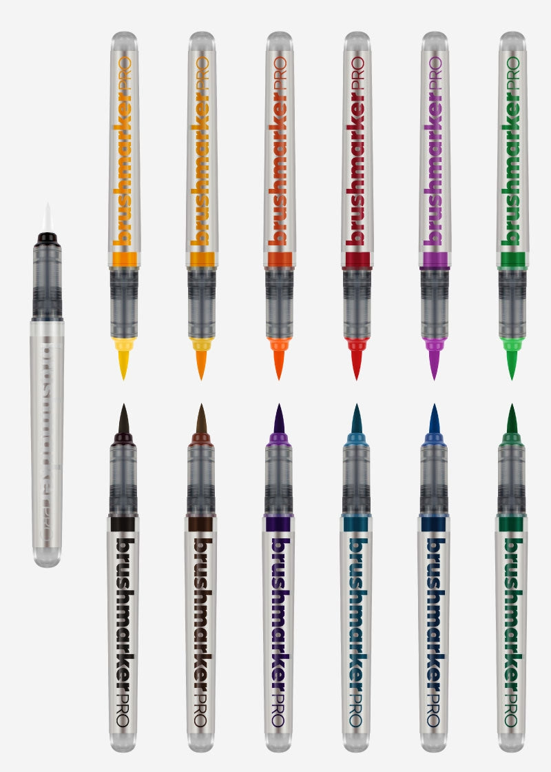 KARIN MARKERS - Realbrush PRO 12 pcs. Set  "11 Basic Colous+Blender"