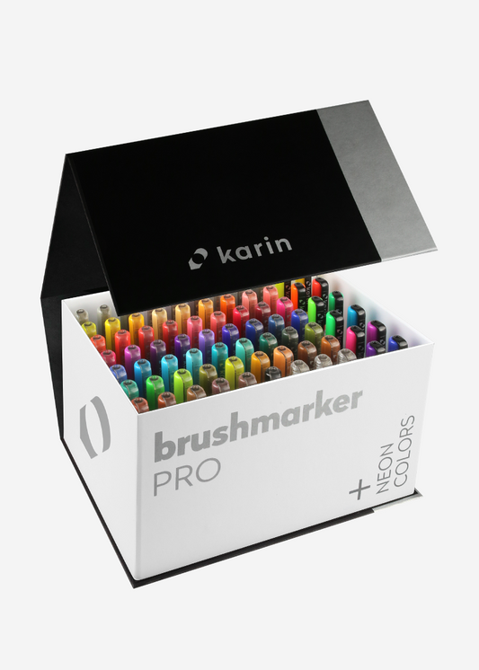 KARIN MARKERS - Brushmarker PRO Mega Box PLUS 72 Colores + 3 blenders