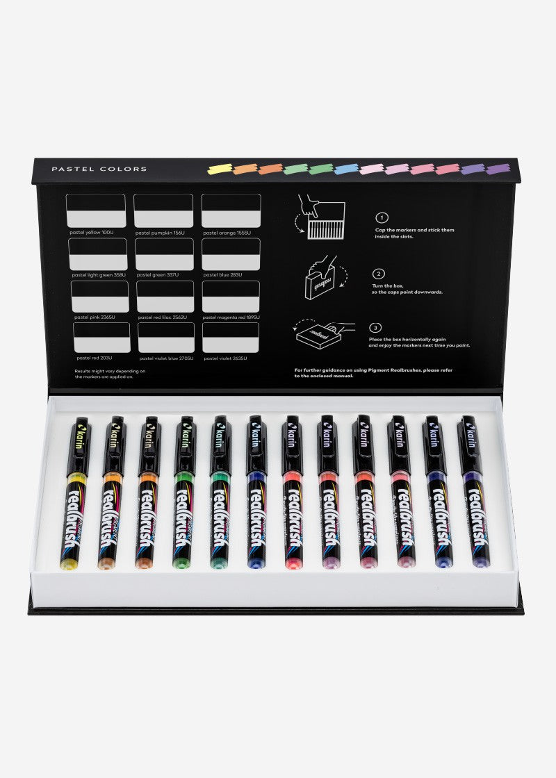 KARIN MARKERS - PIGMENT REAL BRUSH Pastel Colors Collection KEEPLIVINGFASTER