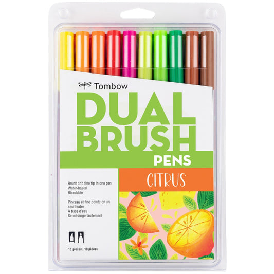 Tombow Dual Brush Pen Art Markers, Citrus, 10-Pack