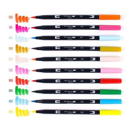 Tombow Dual Brush Pen Art Markers, Celebration, 10-Pack
