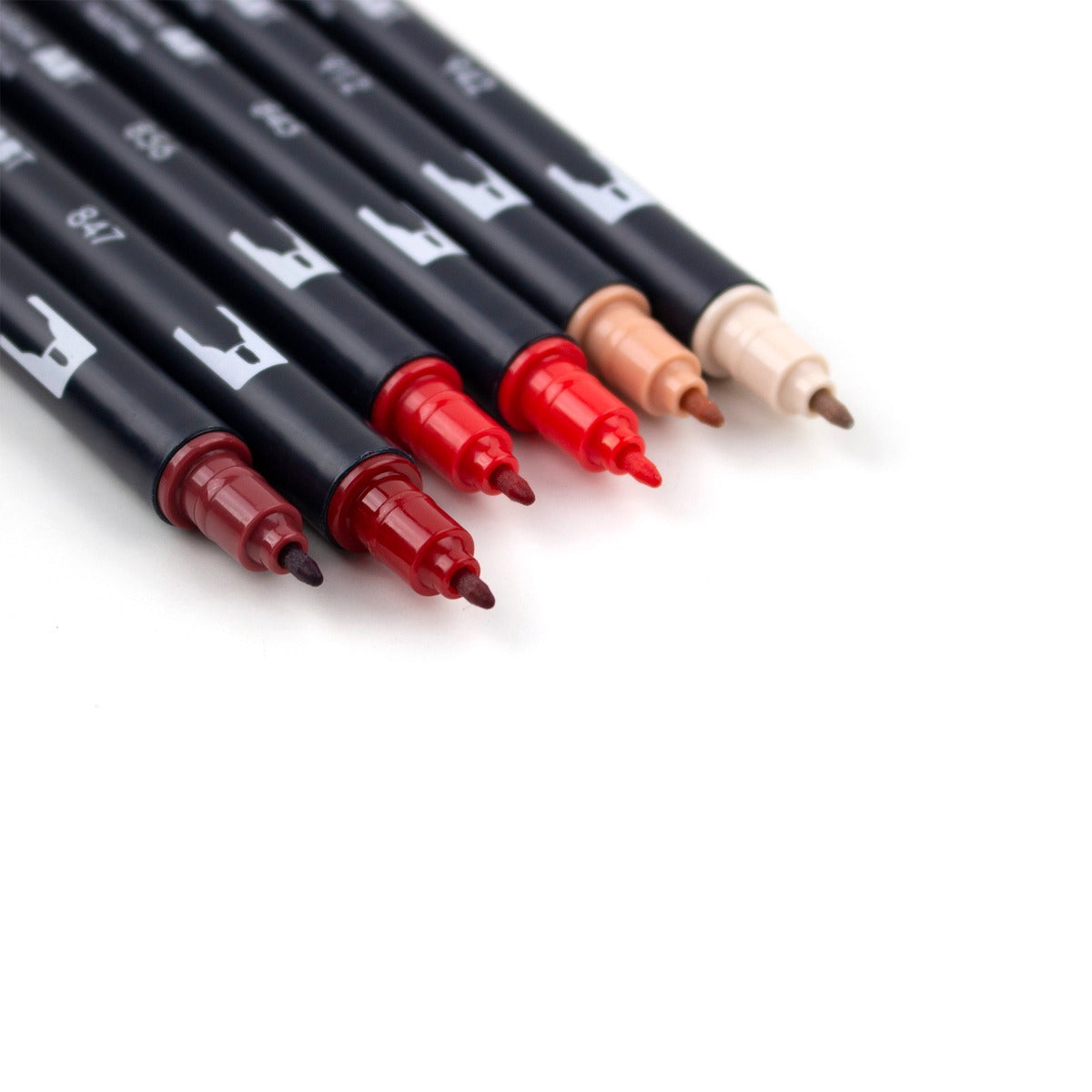 Dual Brush Pen Art Markers, Red Blendables, 6-Pack