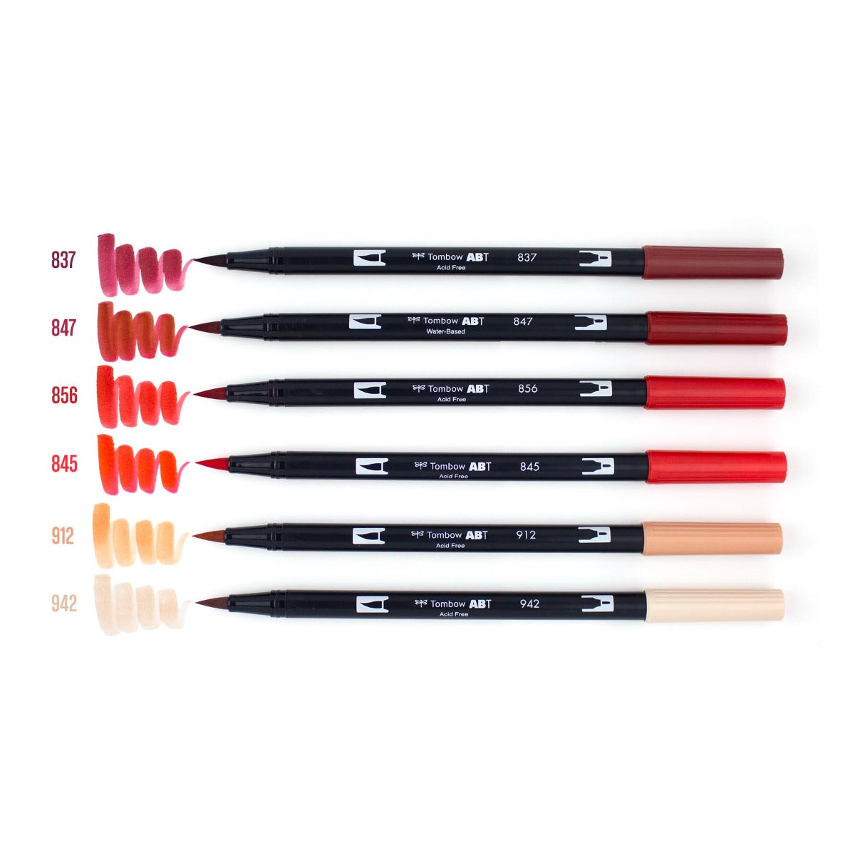 Dual Brush Pen Art Markers, Red Blendables, 6-Pack