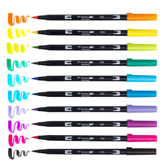 Tombow Dual Brush Pen Art Markers 10-Pack, Eighties