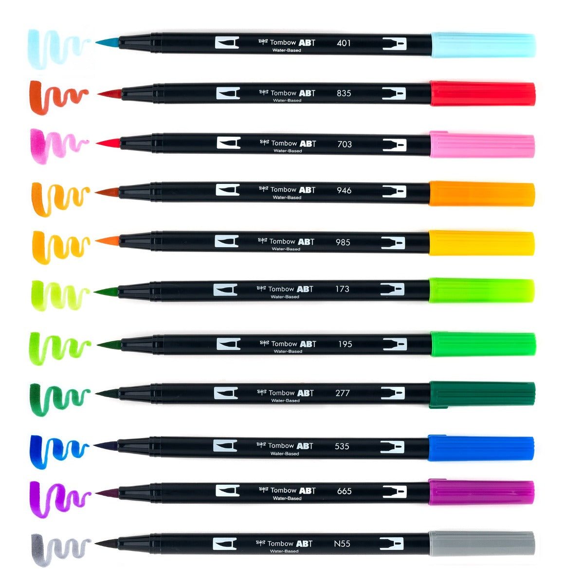 Dual Brush Pen Art Markers, Watercolor Favorites, 10-Pack + Free Dual Brush Pen